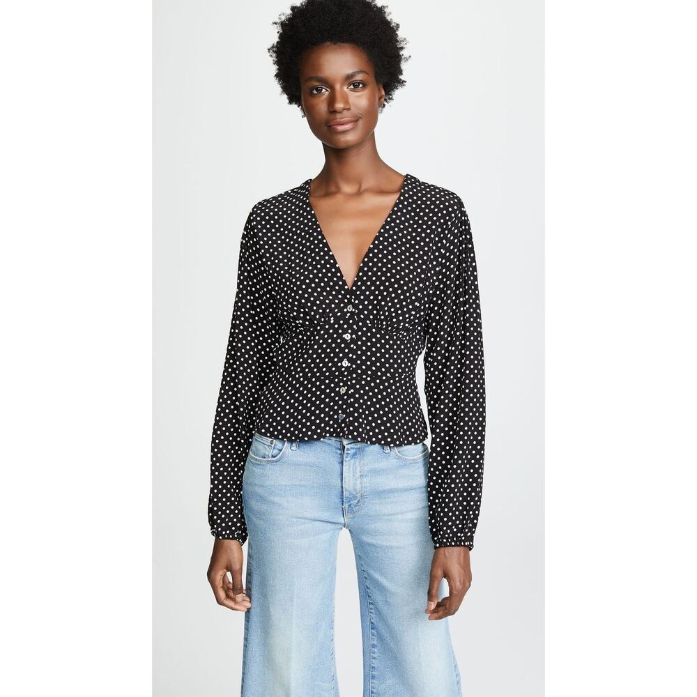 Free People Polka Dot Top Sz XS